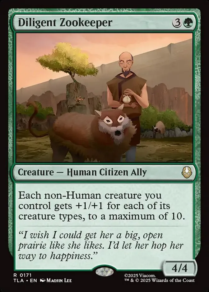2025 Avatar: The Last Airbender Diligent Zookeeper rare #171 rare card image