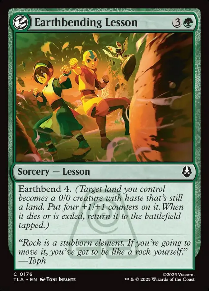 2025 Avatar: The Last Airbender Earthbending Lesson #176 common card image