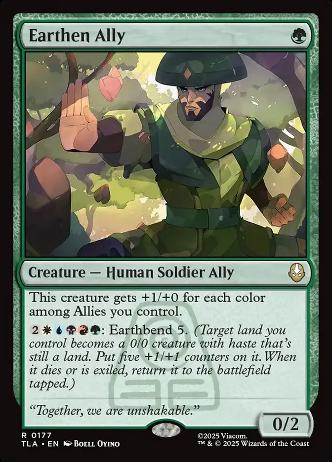 2025 Avatar: The Last Airbender Earthen Ally rare #177 rare card image