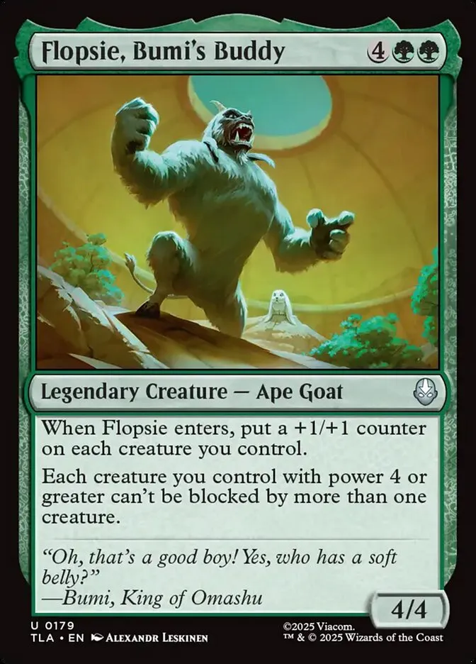 2025 Avatar: The Last Airbender Flopsie, Bumi's Buddy #179 uncommon card image