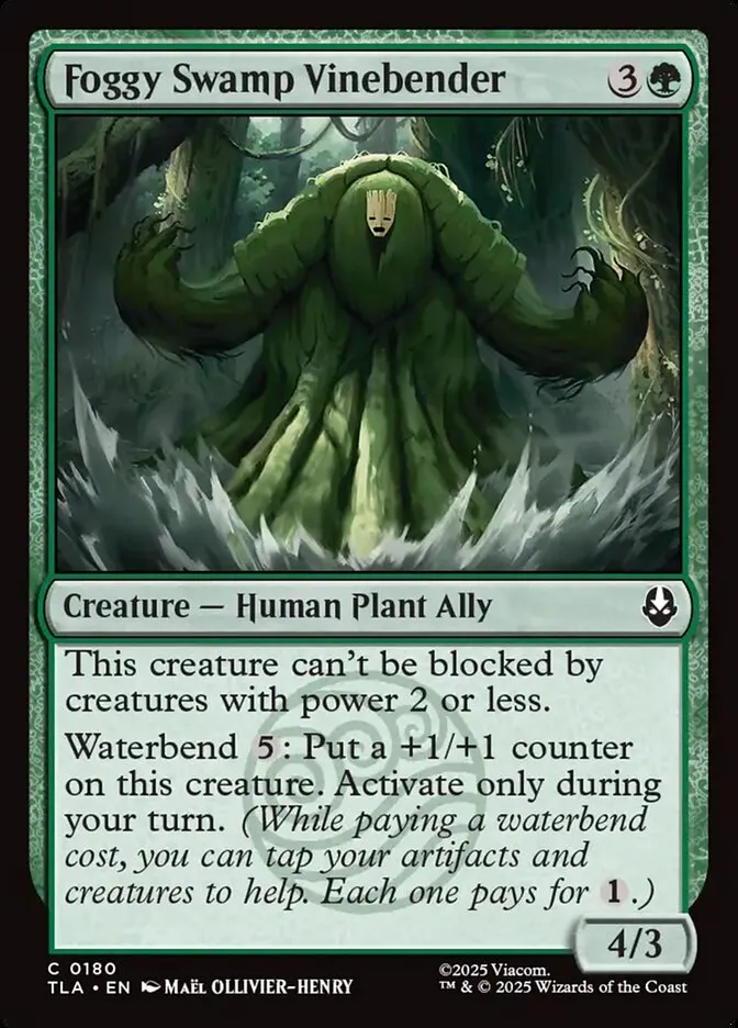 2025 Avatar: The Last Airbender Foggy Swamp Vinebender #180 common card image