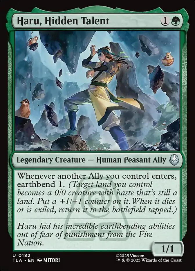 2025 Avatar: The Last Airbender Haru, Hidden Talent #182 uncommon card image