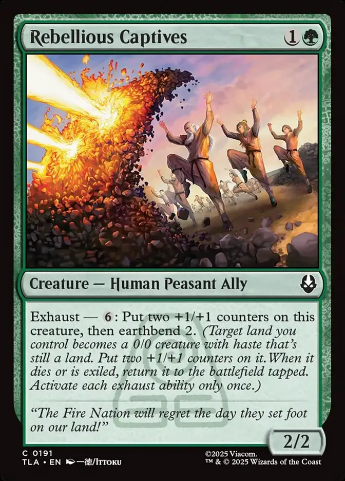 2025 Avatar: The Last Airbender Rebellious Captives #191 common card image