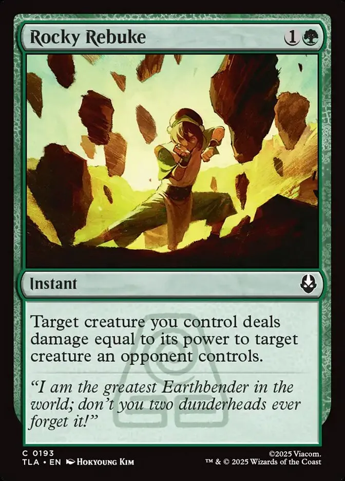 2025 Avatar: The Last Airbender Rocky Rebuke #193 common card image