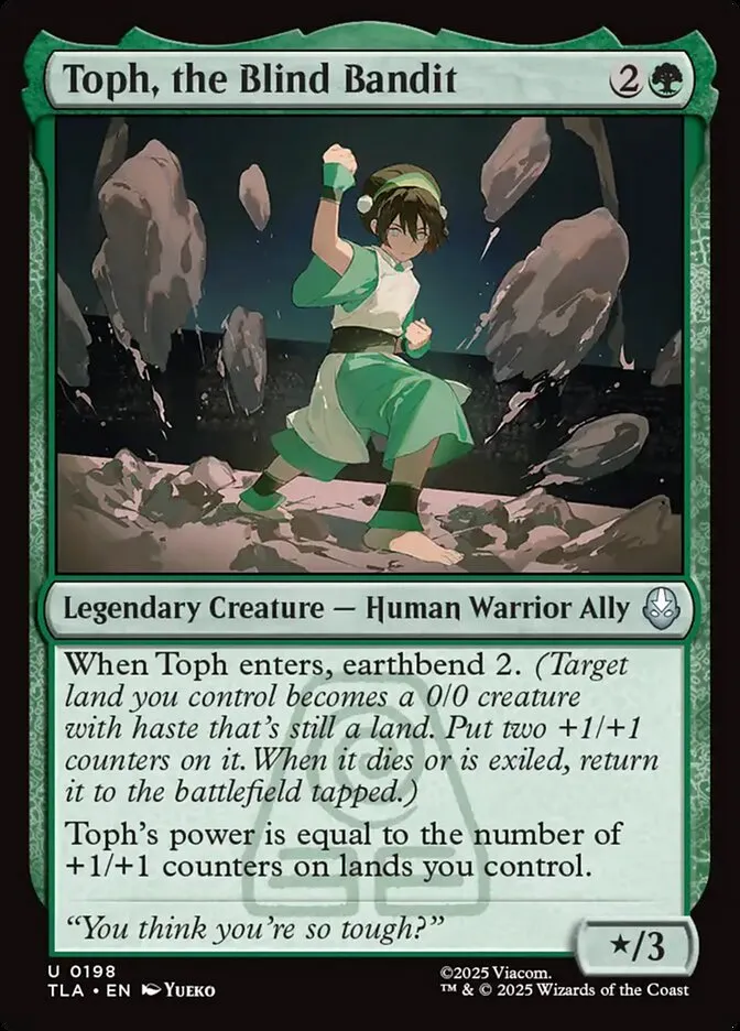 2025 Avatar: The Last Airbender Toph, the Blind Bandit #198 uncommon card image