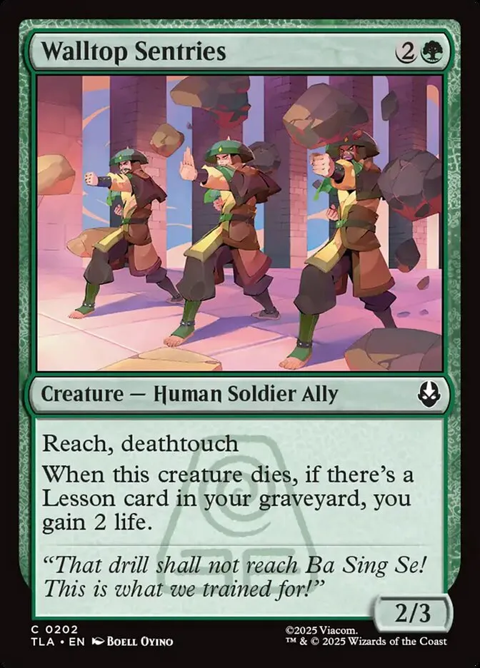 2025 Avatar: The Last Airbender Walltop Sentries #202 common card image