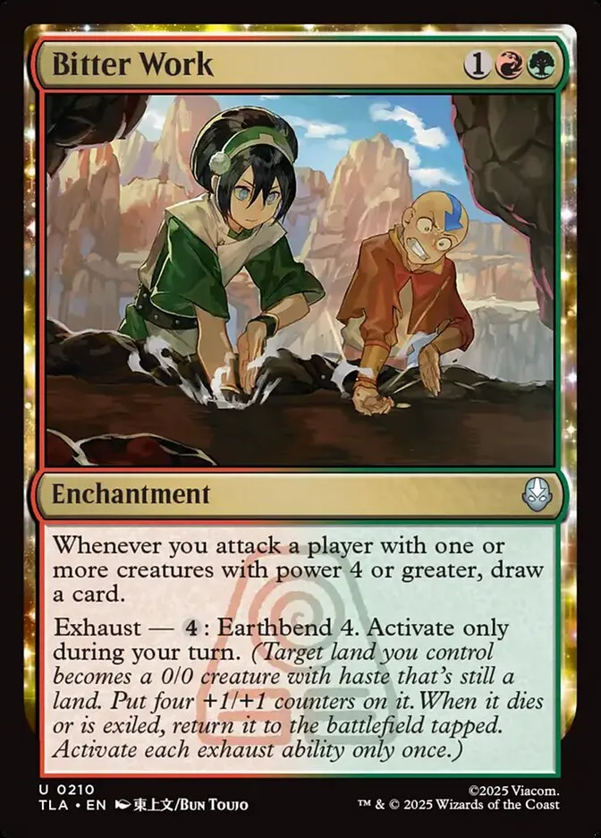 2025 Avatar: The Last Airbender Bitter Work #210 uncommon card image