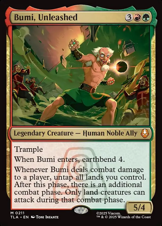 2025 Avatar: The Last Airbender Bumi, Unleashed #211 mythic card image