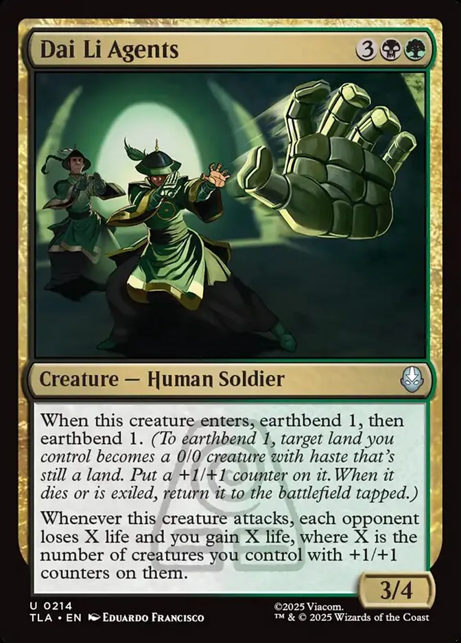 2025 Avatar: The Last Airbender Dai Li Agents #214 uncommon card image