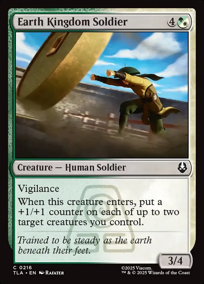 2025 Avatar: The Last Airbender Earth Kingdom Soldier #216 common card image
