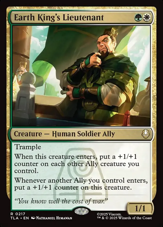 2025 Avatar: The Last Airbender Earth King's Lieutenant #217 rare card image