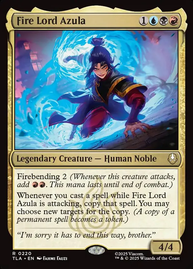 2025 Avatar: The Last Airbender Fire Lord Azula #220 rare card image