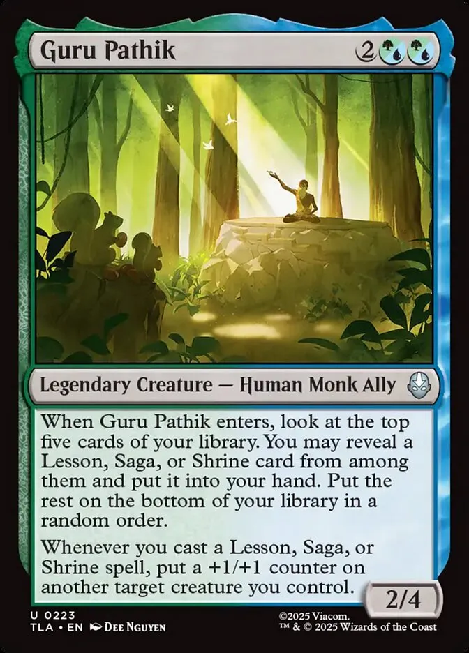 2025 Avatar: The Last Airbender Guru Pathik #223 uncommon card image