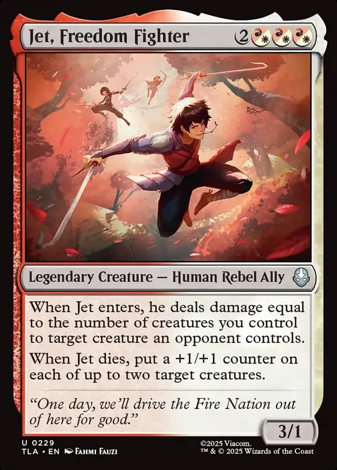 2025 Avatar: The Last Airbender Jet, Freedom Fighter #229 uncommon card image