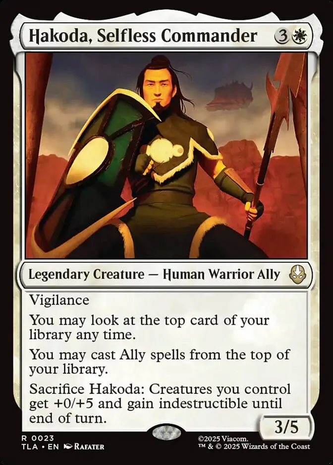2025 Avatar: The Last Airbender Hakoda, Selfless Commander [Foil] rare #23 rare card image