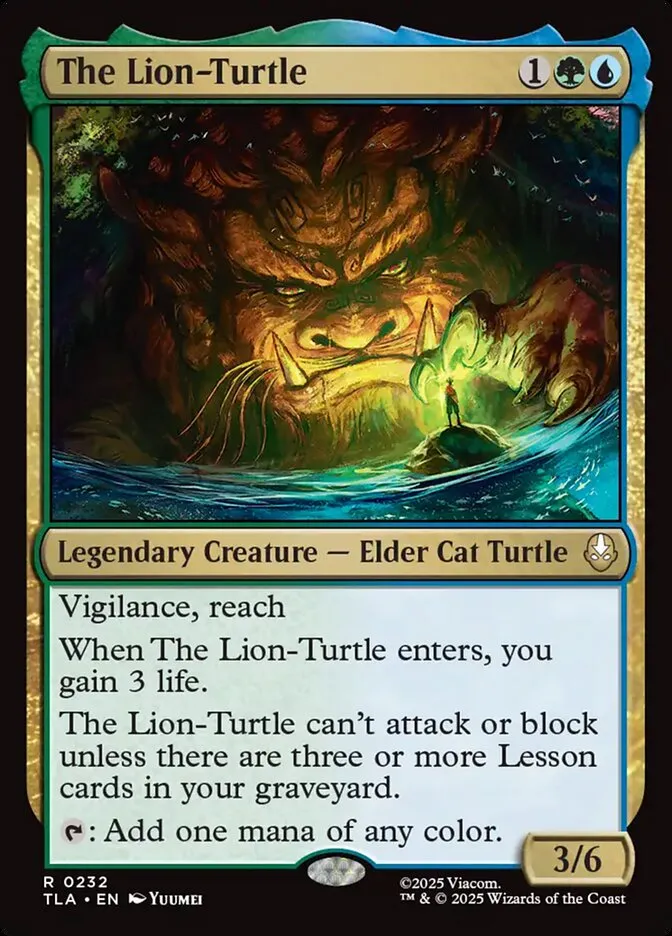 2025 Avatar: The Last Airbender The Lion-Turtle #232 rare card image