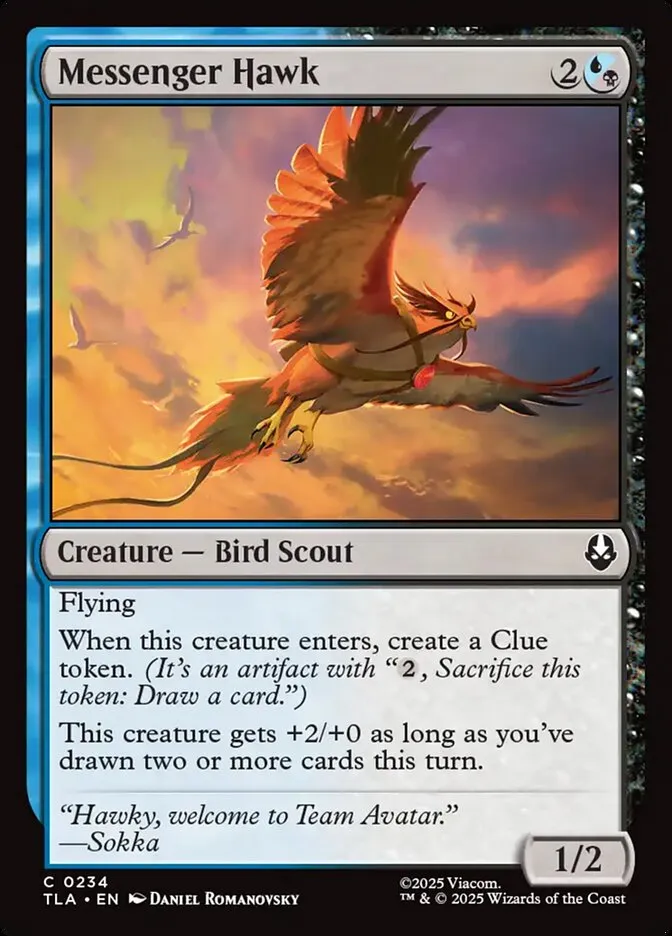 2025 Avatar: The Last Airbender Messenger Hawk #234 common card image