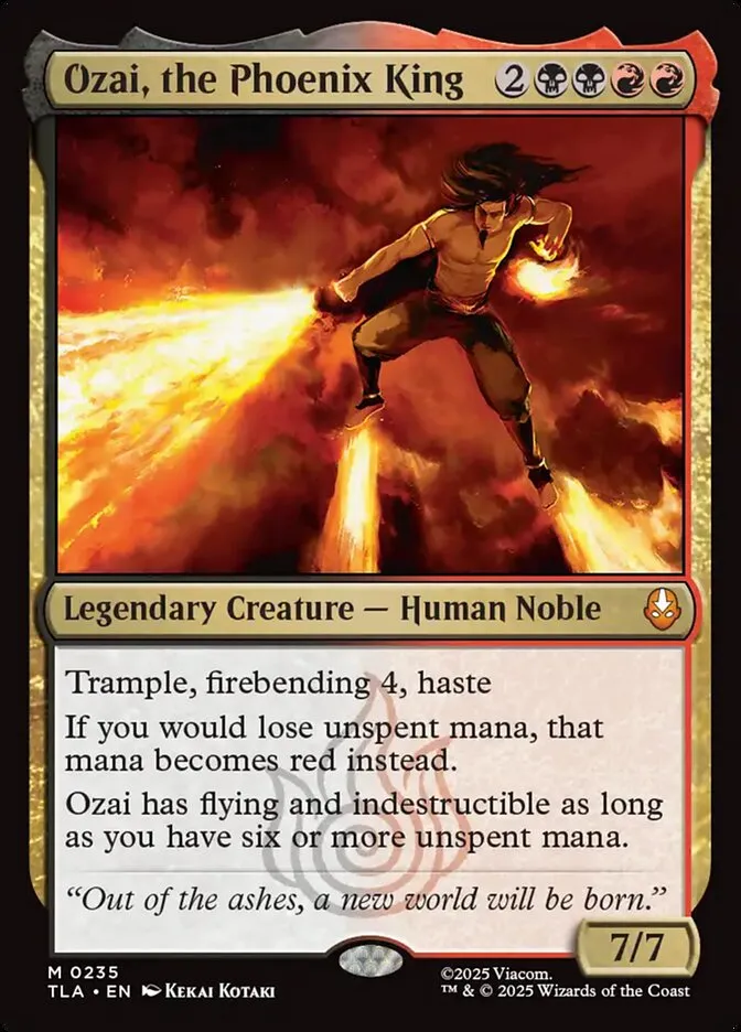 2025 Avatar: The Last Airbender Ozai, the Phoenix King #235 mythic card image