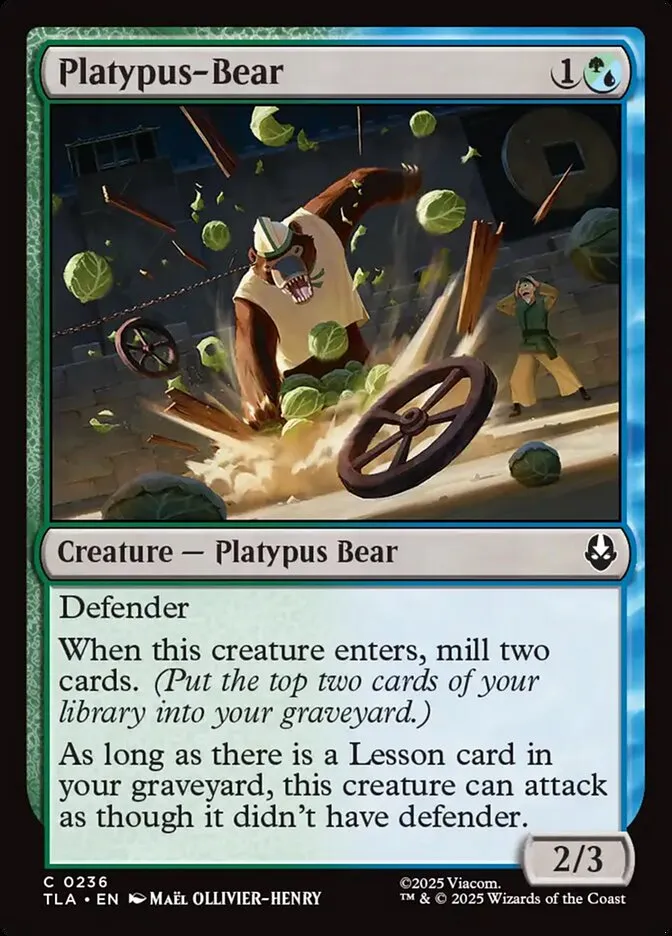 2025 Avatar: The Last Airbender Platypus-Bear #236 common card image