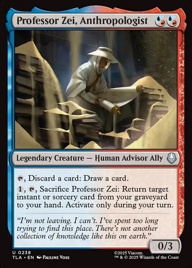 2025 Avatar: The Last Airbender Professor Zei, Anthropologist #238 uncommon card image