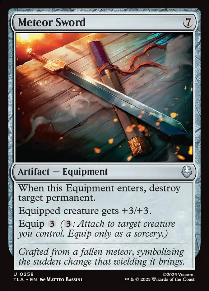 2025 Avatar: The Last Airbender Meteor Sword #258 uncommon card image