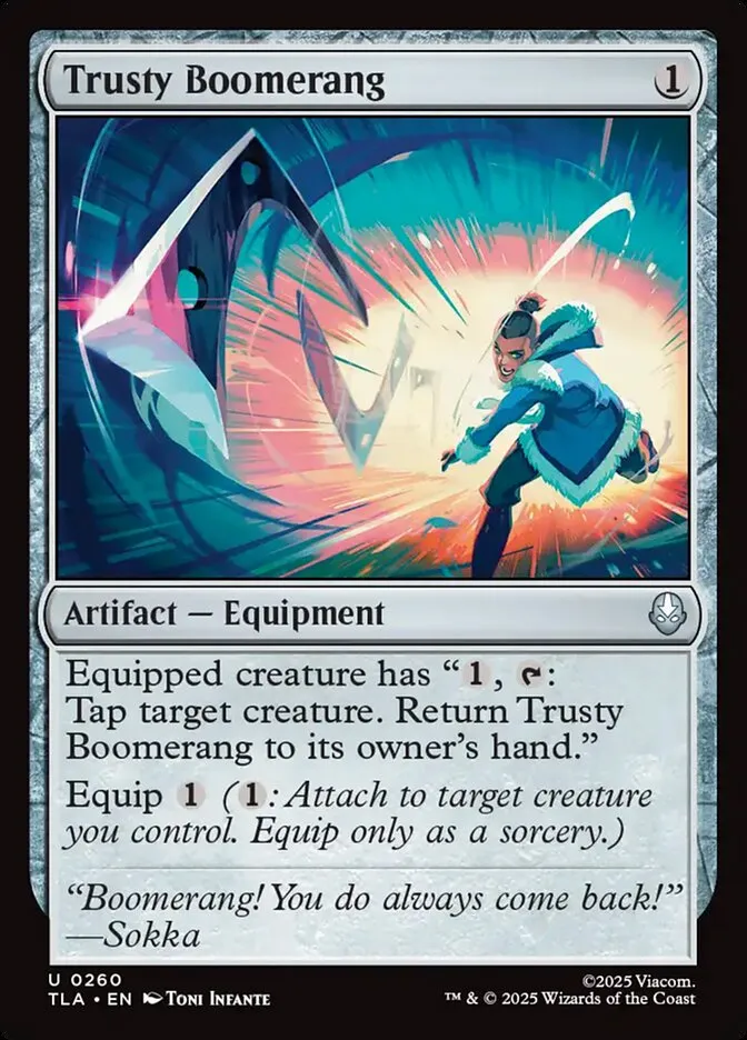 2025 Avatar: The Last Airbender Trusty Boomerang #260 uncommon card image