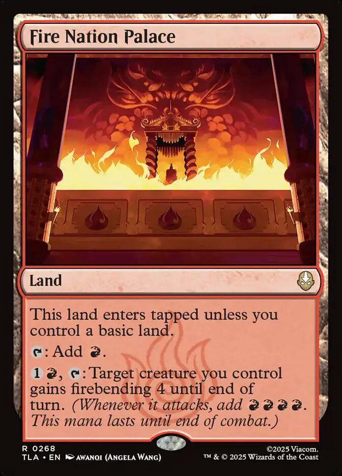 2025 Avatar: The Last Airbender Fire Nation Palace #268 rare card image