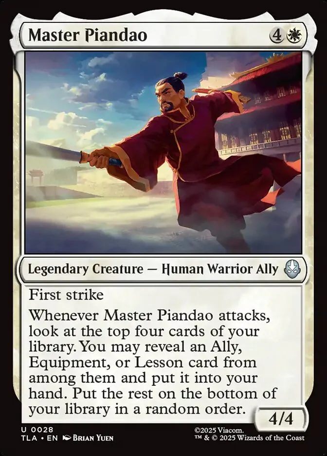 2025 Avatar: The Last Airbender Master Piandao [Foil] uncommon #28 uncommon card image
