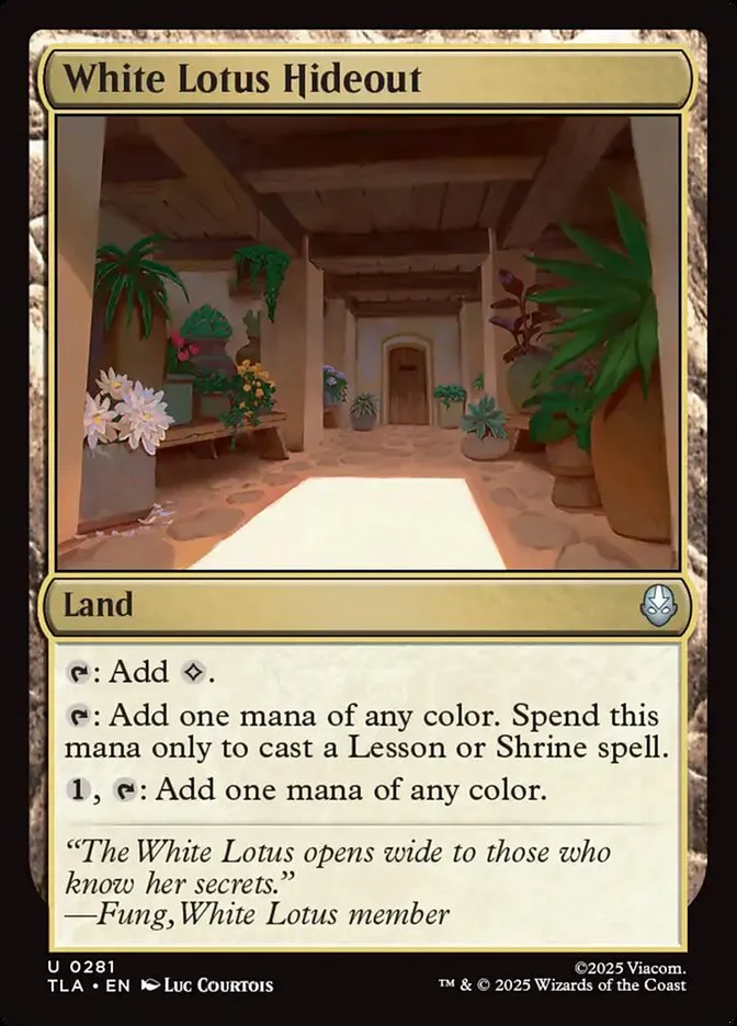 2025 Avatar: The Last Airbender White Lotus Hideout #281 uncommon card image