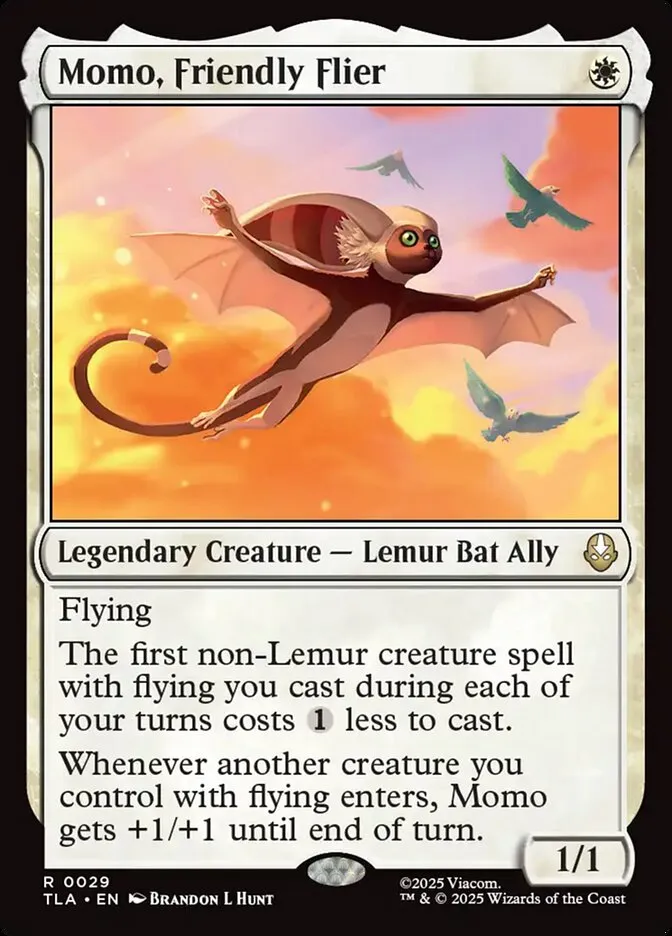 2025 Avatar: The Last Airbender Momo, Friendly Flier [Foil] rare #29 rare card image