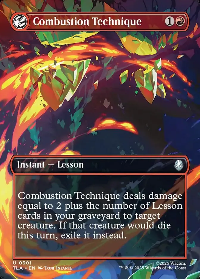 2025 Avatar: The Last Airbender Combustion Technique uncommon #301 uncommon card image