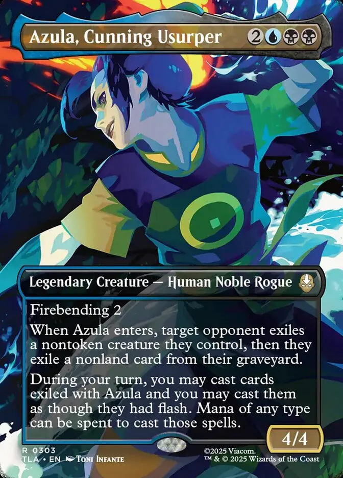 2025 Avatar: The Last Airbender Azula, Cunning Usurper rare #303 rare card image