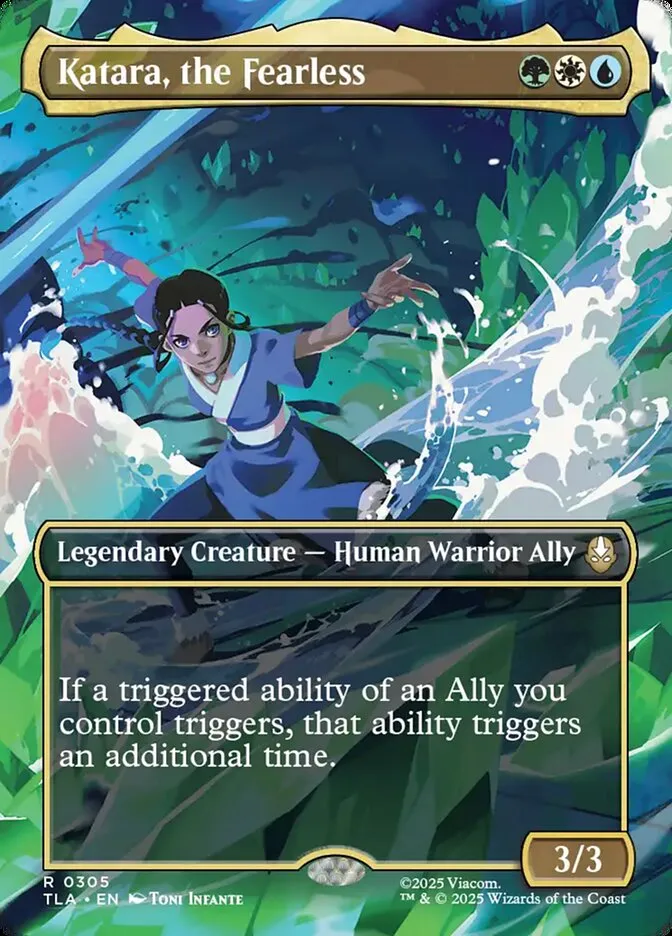 2025 Avatar: The Last Airbender Katara, the Fearless rare #305 rare card image