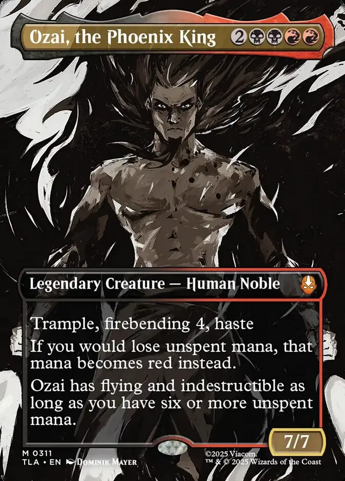 2025 Avatar: The Last Airbender Ozai, the Phoenix King mythic #311 mythic card image