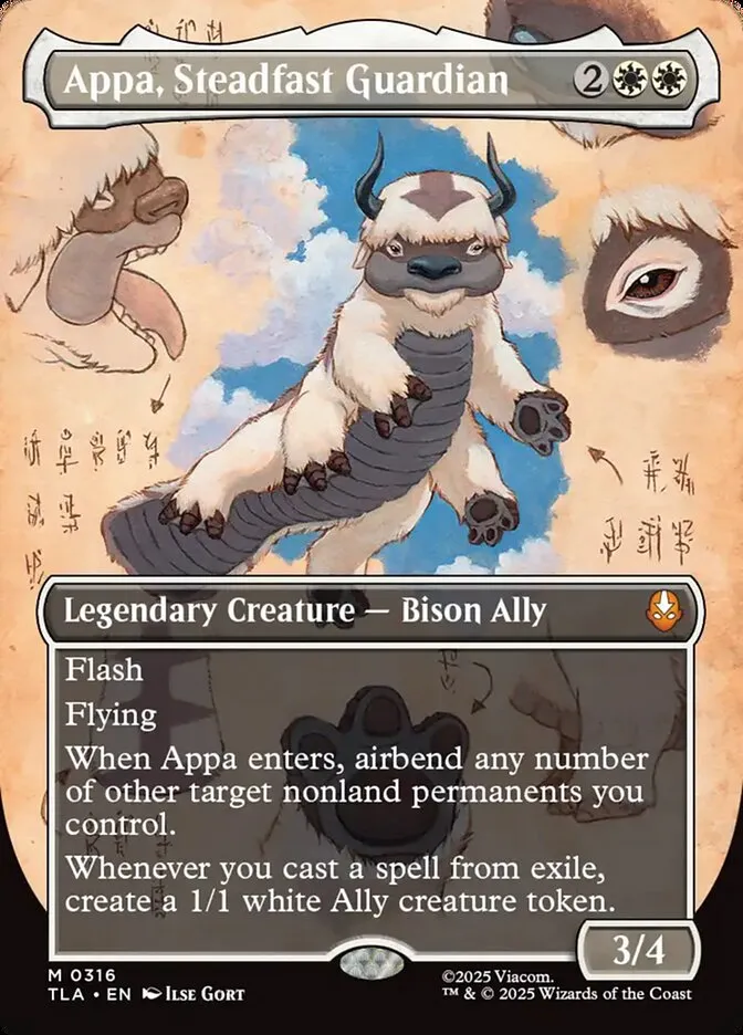 2025 Avatar: The Last Airbender Appa, Steadfast Guardian mythic #316 mythic card image
