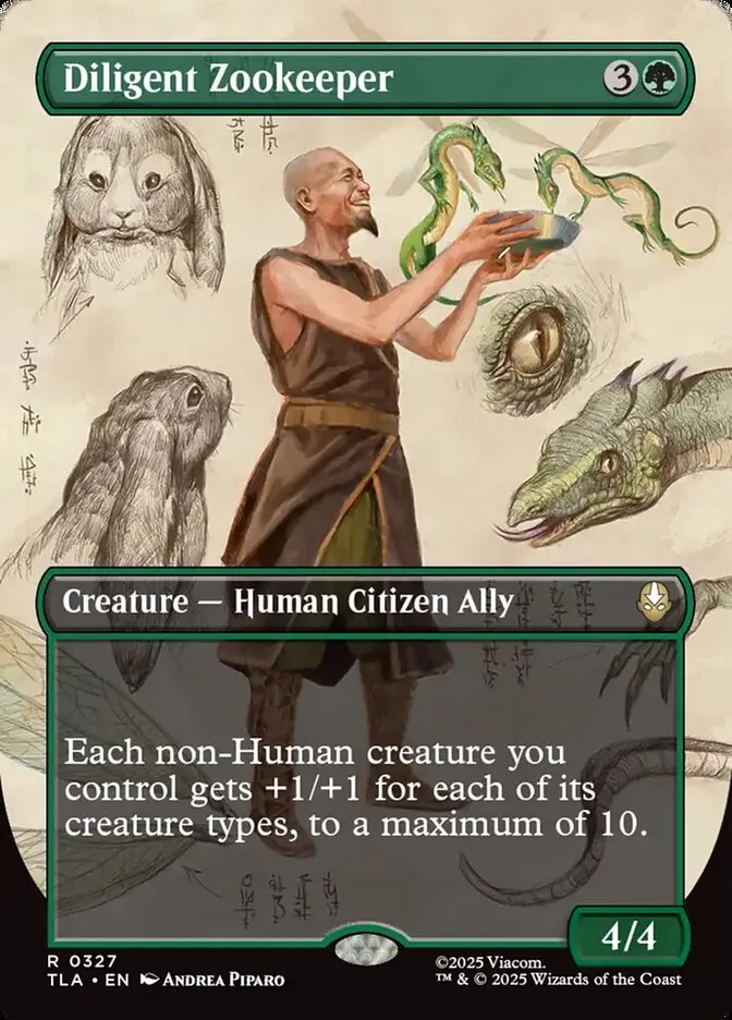 2025 Avatar: The Last Airbender Diligent Zookeeper rare #327 rare card image