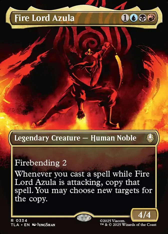 2025 Avatar: The Last Airbender Fire Lord Azula rare #334 rare card image