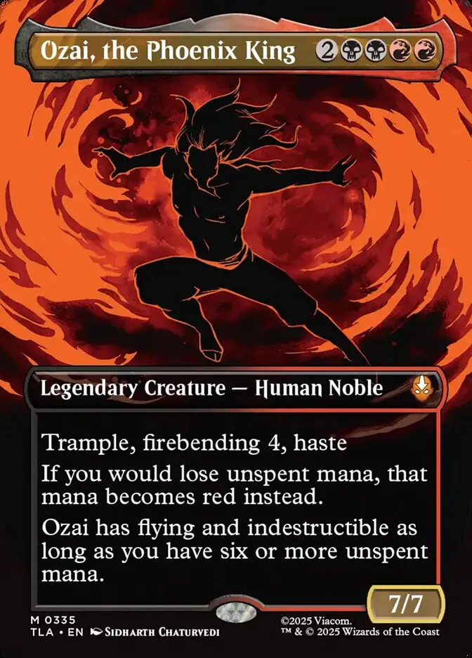 2025 Avatar: The Last Airbender Ozai, the Phoenix King mythic #335 mythic card image