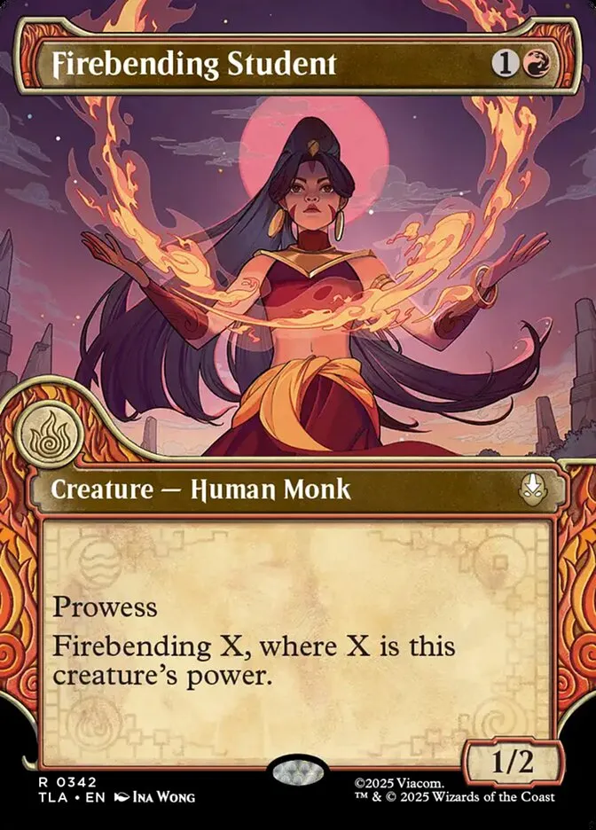 2025 Avatar: The Last Airbender Firebending Student rare #342 rare card image