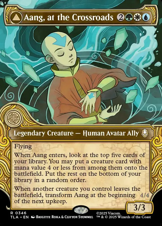 2025 Avatar: The Last Airbender Aang, at the Crossroads // Aang, Destined Savior rare #346 rare card image