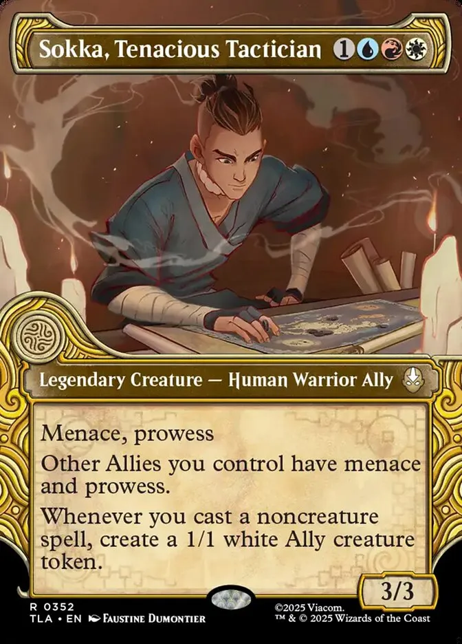 2025 Avatar: The Last Airbender Sokka, Tenacious Tactician rare #352 rare card image