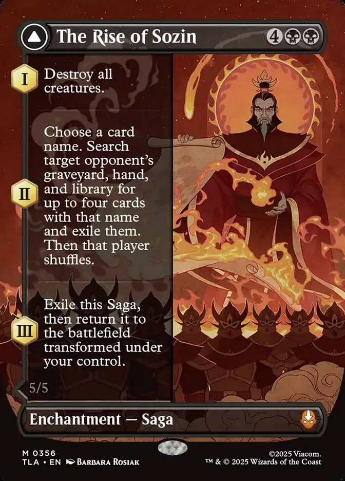 2025 Avatar: The Last Airbender The Rise of Sozin // Fire Lord Sozin mythic #356 mythic card image