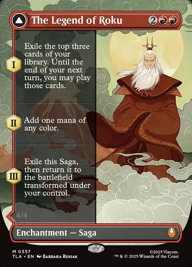 2025 Avatar: The Last Airbender The Legend of Roku // Avatar Roku mythic #357 mythic card image