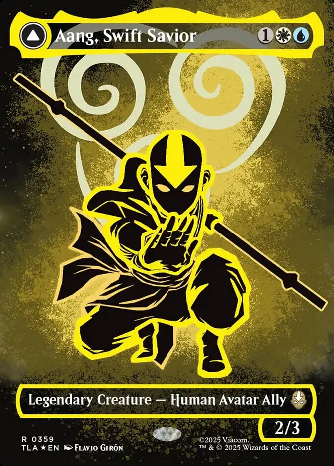 2025 Avatar: The Last Airbender Aang, Swift Savior // Aang and La, Ocean's Fury rare #359 rare card image