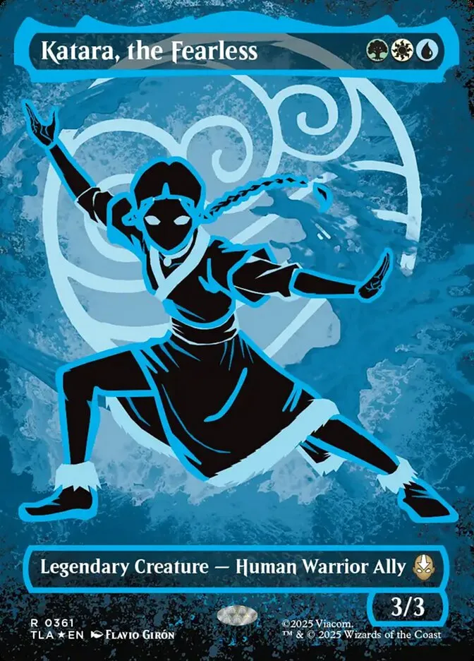 2025 Avatar: The Last Airbender Katara, the Fearless [Borderless] rare #361 rare card image