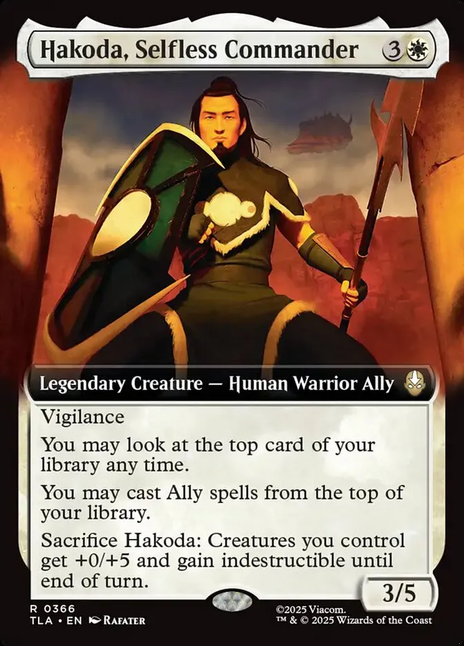 2025 Avatar: The Last Airbender Hakoda, Selfless Commander rare #366 rare card image