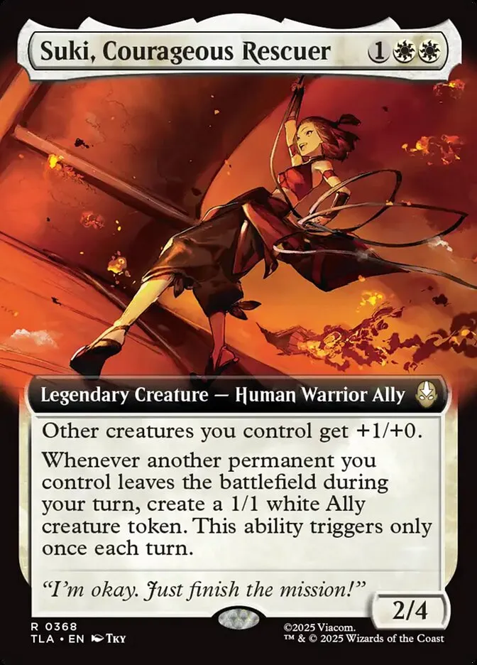 2025 Avatar: The Last Airbender Suki, Courageous Rescuer rare #368 rare card image