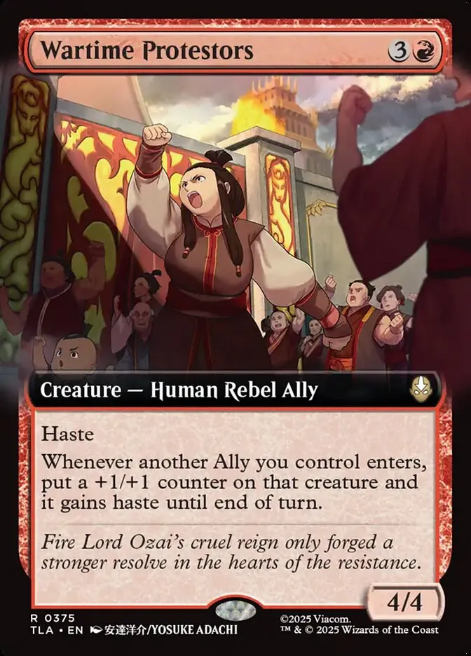 2025 Avatar: The Last Airbender Wartime Protestors rare #375 rare card image