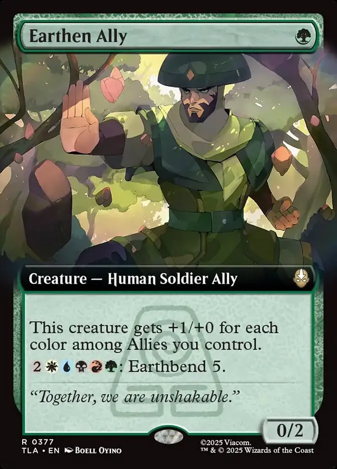 2025 Avatar: The Last Airbender Earthen Ally rare #377 rare card image