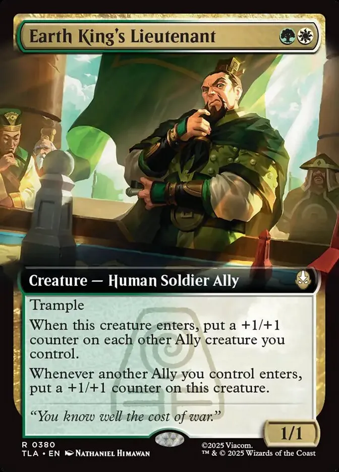 2025 Avatar: The Last Airbender Earth King's Lieutenant rare #380 rare card image